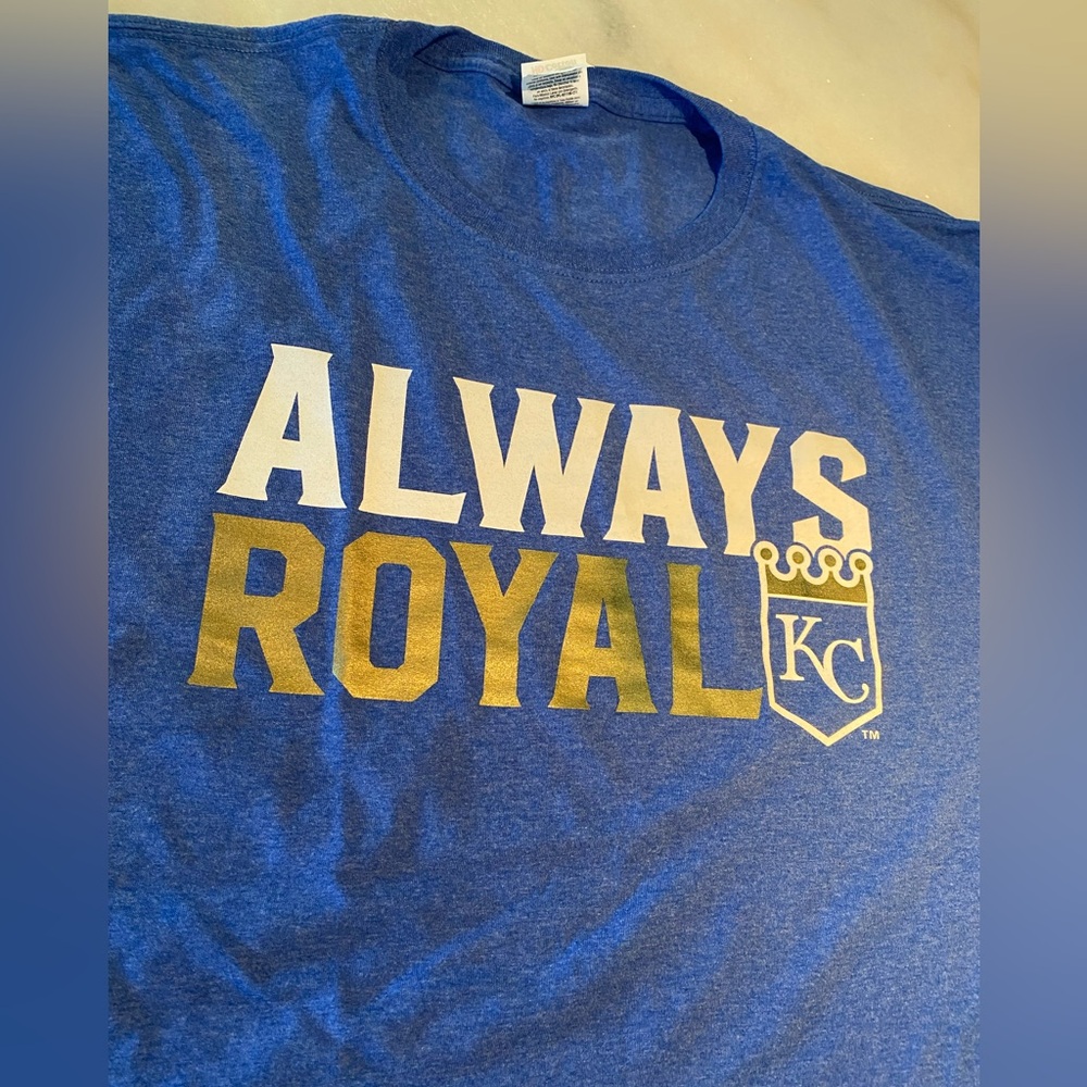 NWOT Always Royal Kansas City Fruit of the Loom Blue Graphic Tee 50/50